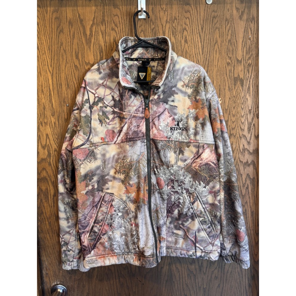 Kings Shadow Camo Mountain Series Fleece Jacket Mens XL Full Zip Hunting Camo